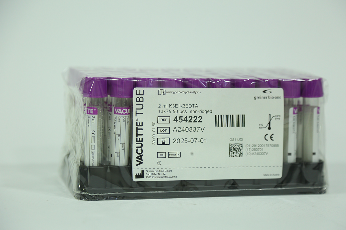 VACUETTE 2 ML K3 EDTA LAVENDER 100 TUBES